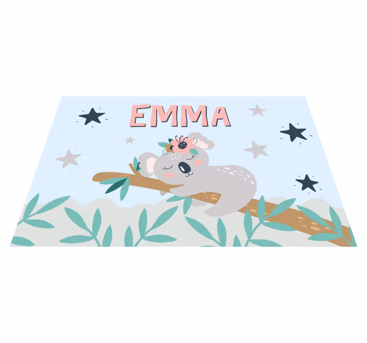 Koala-nat vinyl tæppe med navn - TenStickers