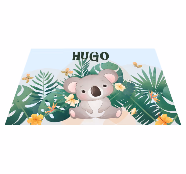 Koala-tema vinyl tæppe med navn - TenStickers