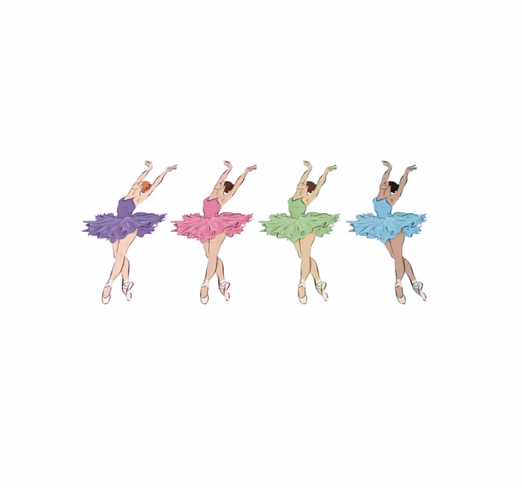 Balletdansere sæt vinyl tæppe - TenStickers