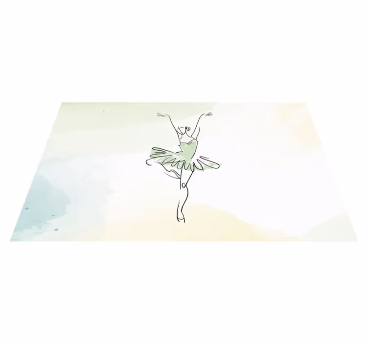 Balletdanser skitse vinyl tæppe - TenStickers