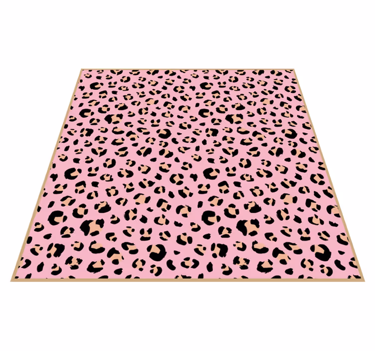 Elegant lyserødt leopardmønster vinyltæppe med dyreprint - TenStickers