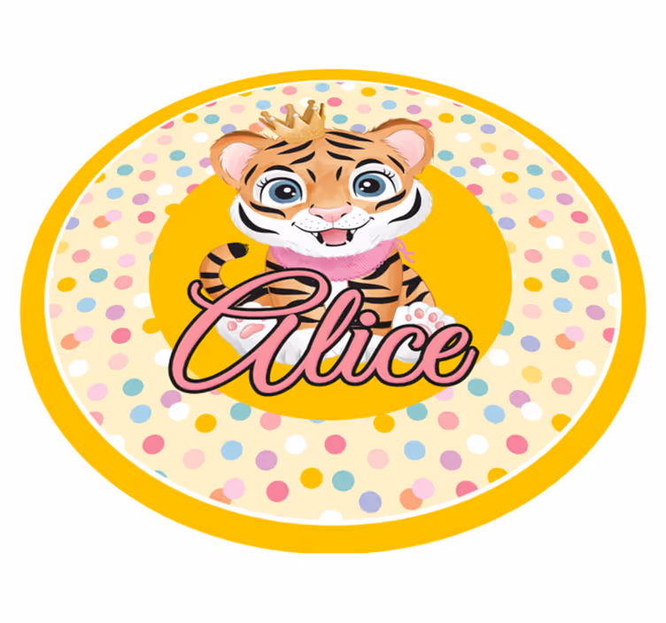 Personlig tiger vinyl tæppe med navn - TenStickers