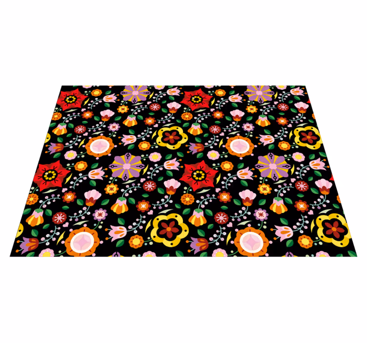 Lys botanisk illustration Blomster og planter vinyltæppe - TenStickers