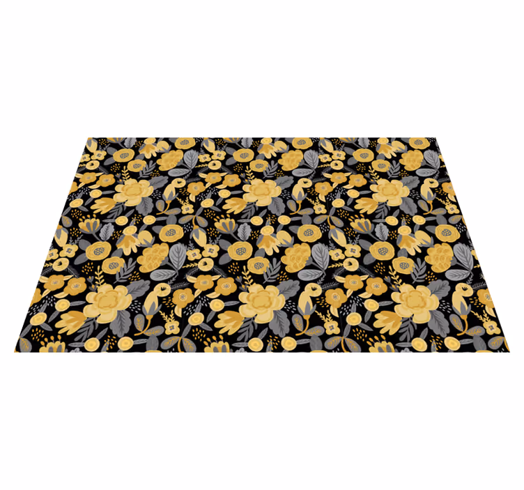 Blomsterprintet elegance natur vinyl tæppe - TenStickers