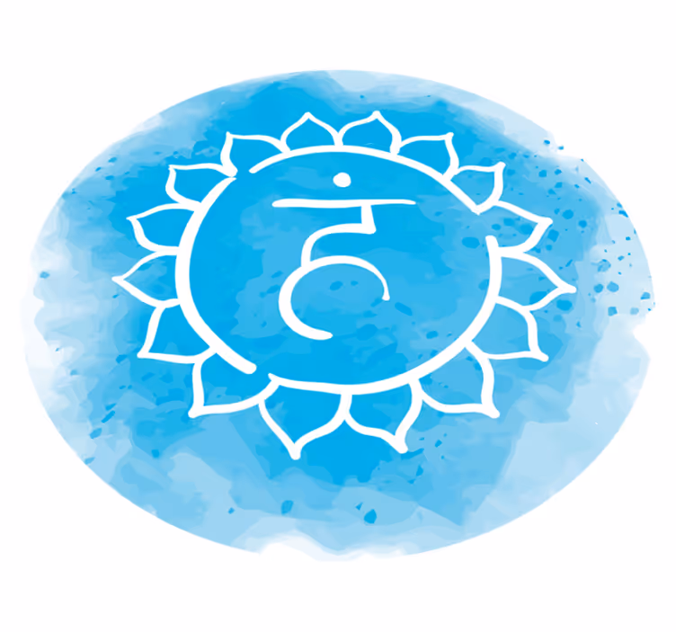 Fredfyldt blåt symbol mandala vinyl tæppe - TenStickers