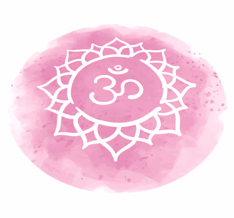 Lyserød lotussymbol mandala vinyl tæppe - TenStickers