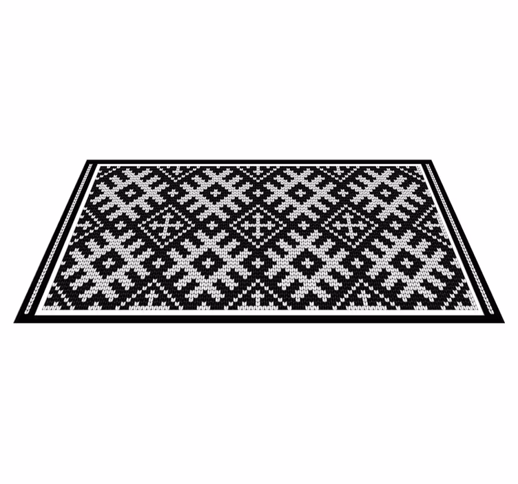 Viking lænkede firkanter mønster geometriske tæpper - TenStickers