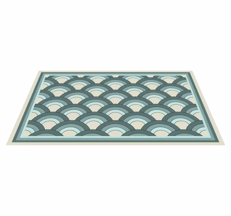 Stilfulde geometriske bølger mosaik vinyl tæppe - TenStickers