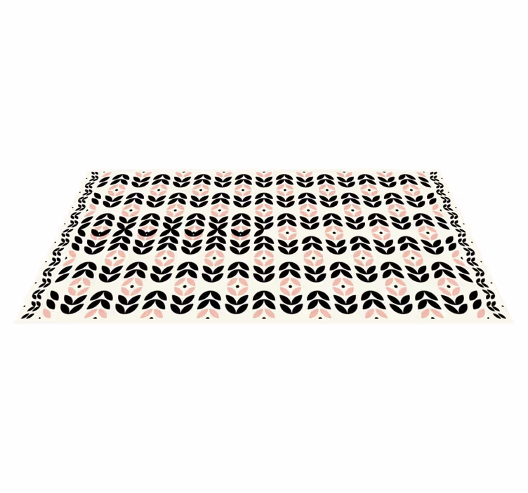 Blomstergeometrisk motiv moderne vinyl tæppe - TenStickers