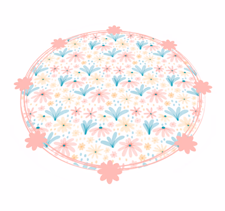 Blomster og planter vinyltæppe blidt blomsterdesign - TenStickers