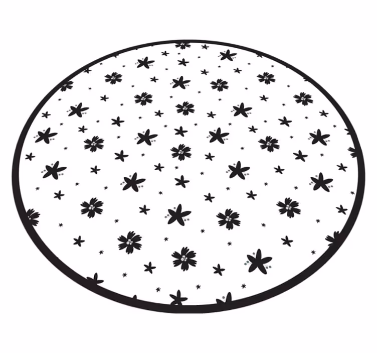 Blomster og planter vinyltæppe med blomsterstjerner - TenStickers