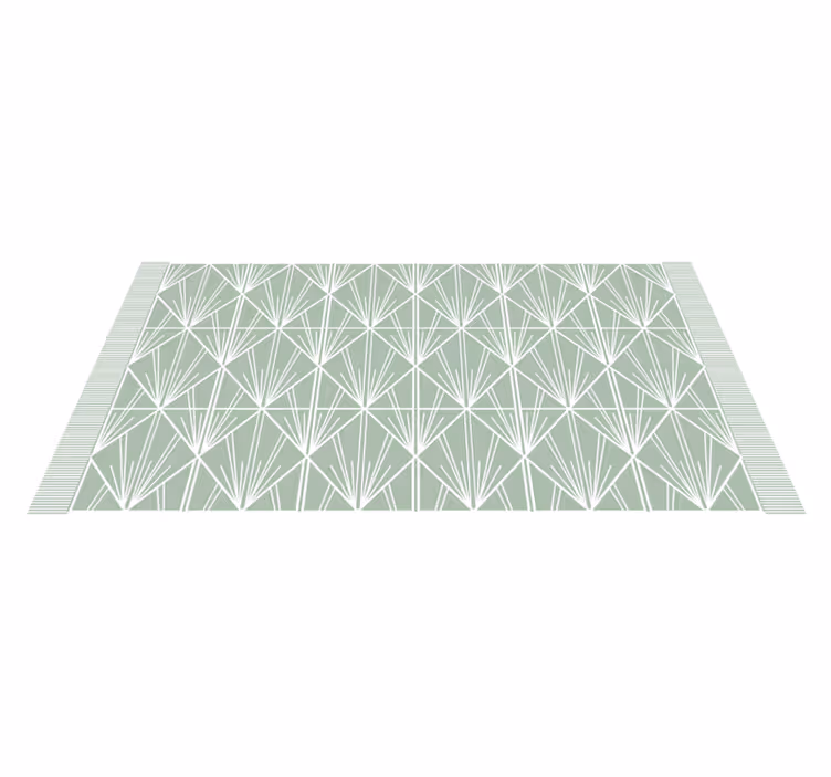 Geometrisk bladkoncept vinyl tæppe med fliseeffekt - TenStickers