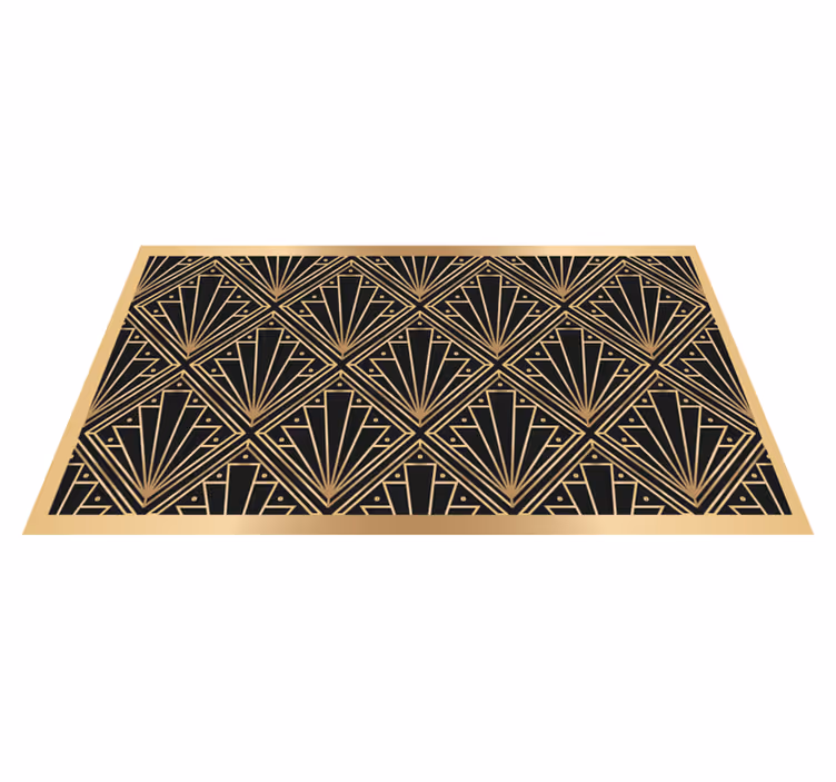 Art deco-motiv vinyl tæppe med fliseeffekt - TenStickers