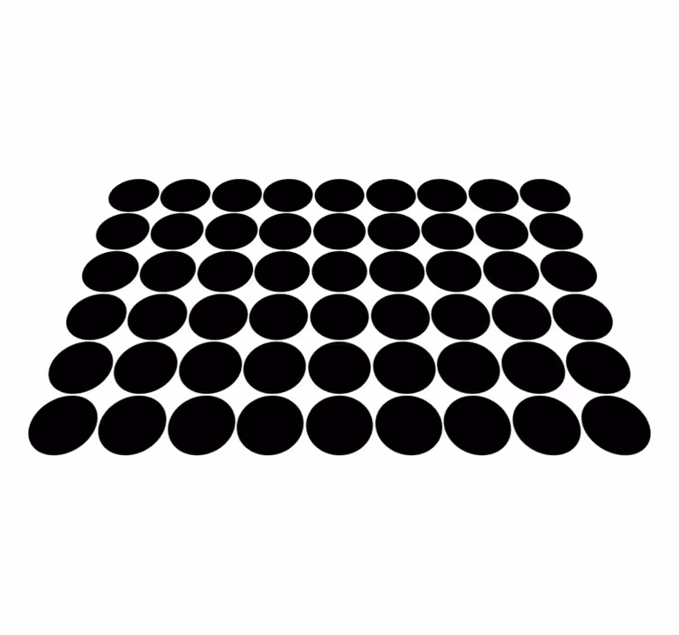 Monokrom cirkelmønster geometriske vinyl tæppe - TenStickers