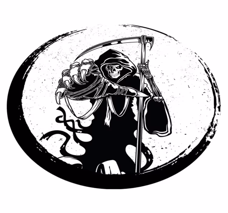 Grim reaper motiv vinyltæpper til halloween - TenStickers