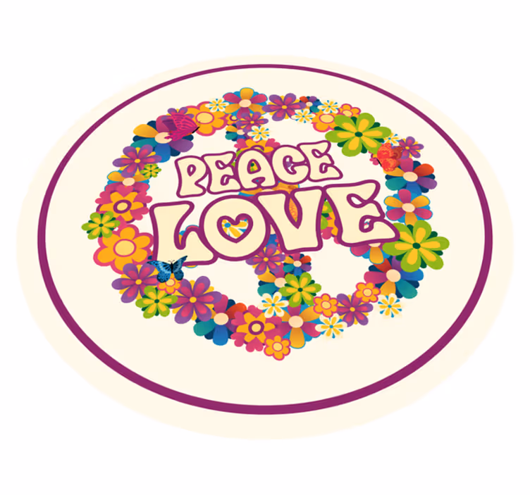 Fredelig besked Blomster og planter vinyltæppe - TenStickers