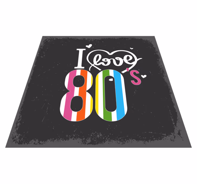 Retro 80'er kærlighed mosaik vinyl tæppe - TenStickers