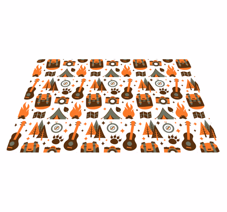 Ikoner for eventyrcamping vinyl tæppe - TenStickers