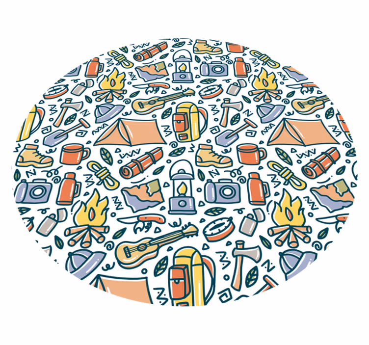 Camping eventyr koncept vinyl tæppe til teenagere - TenStickers