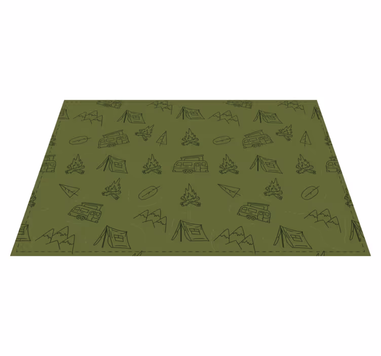 Camping eventyr tema natur vinyl tæppe - TenStickers