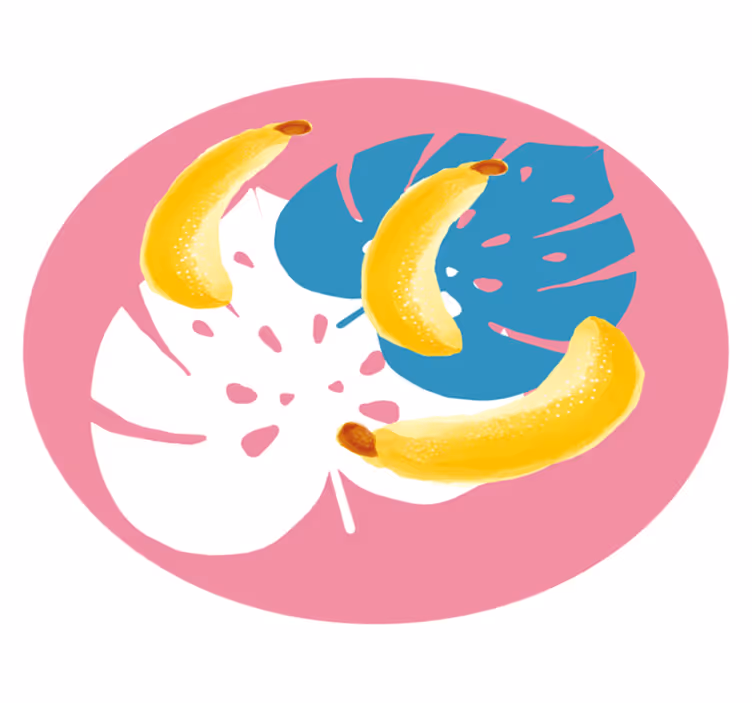 Køkken tæpper med tropisk bananmotiv - TenStickers