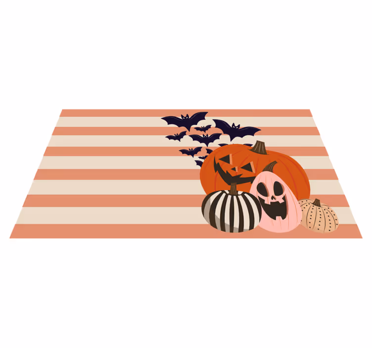 Græskartrio vinyltæpper til halloween - TenStickers
