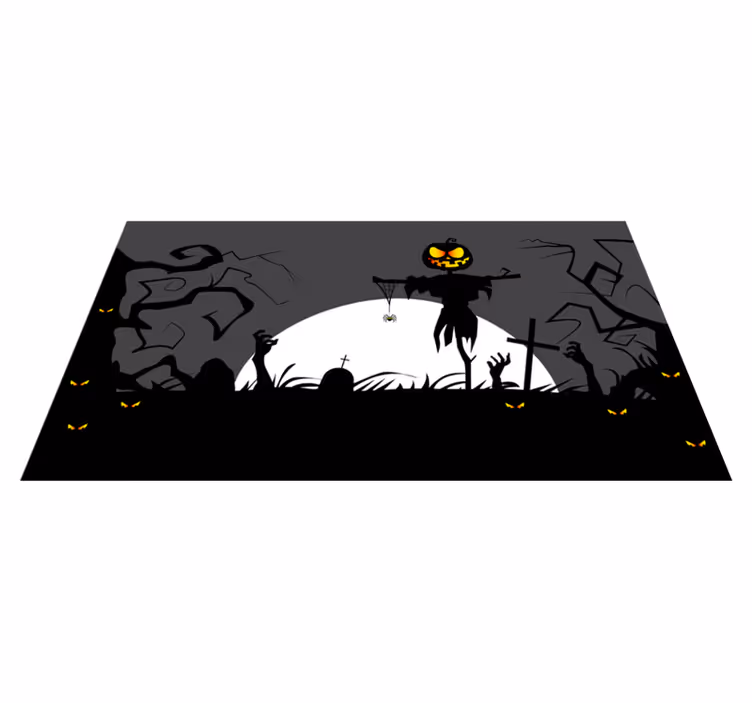 Uhyggelige kirkegårdsmiljøer vinyltæpper til halloween - TenStickers
