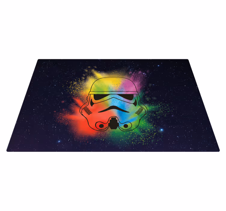 Farverigt stormtrooper-ansigt vinyl tæppe - TenStickers