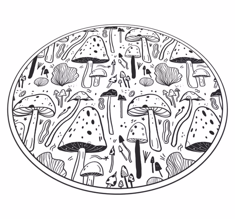 Sorte og hvide svampe natur vinyl tæppe - TenStickers