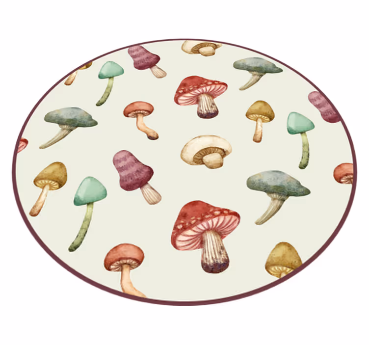 Svampeillustrationer natur vinyl tæppe - TenStickers
