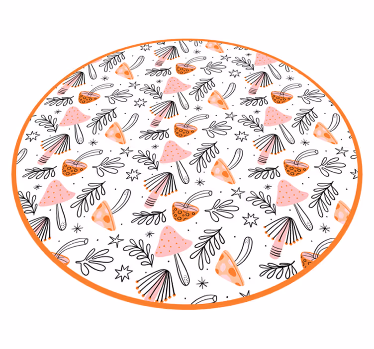 Nordisk svampemotiv Blomster og planter vinyltæppe - TenStickers