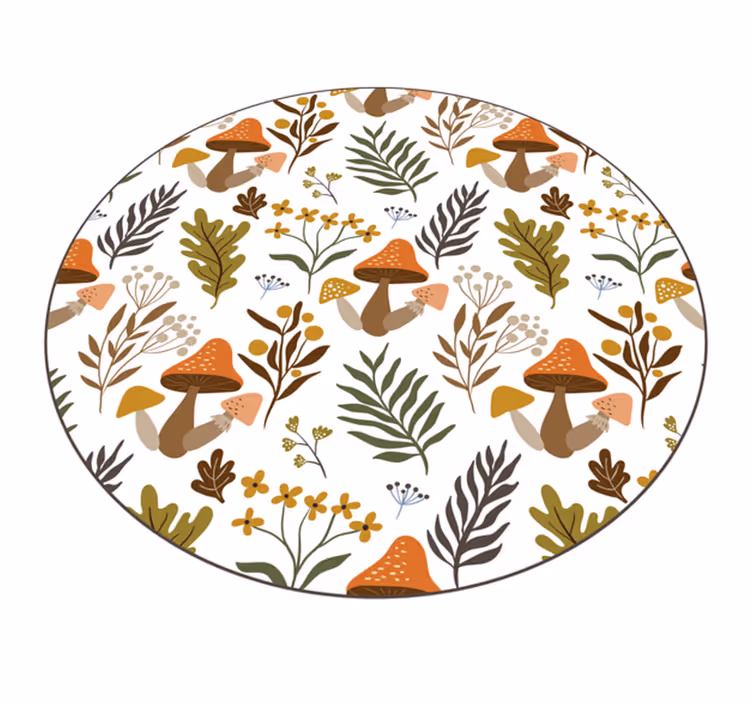 Dejligt svampemotiv Blomster og planter vinyltæppe - TenStickers