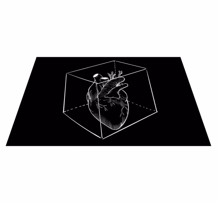 Hjerteillustration moderne vinyl tæppe - TenStickers