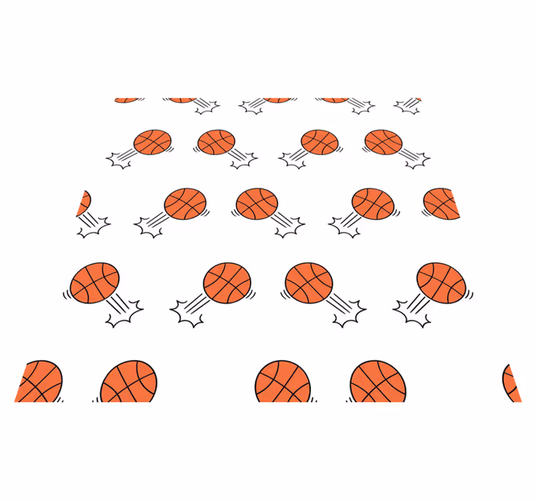 Basketballbevægelsesmønster vinyl tæppe - TenStickers