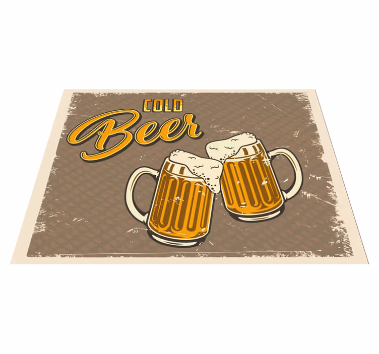 Kolde ølkrus vintage vinyl tæppe - TenStickers