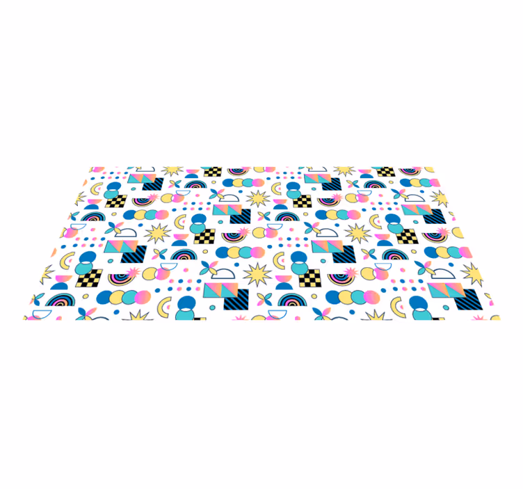 Livlige elementer geometriske vinyl tæppe - TenStickers