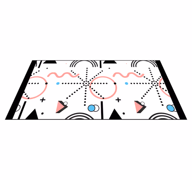 Hvidt geometrisk mønster moderne vinyl tæppe - TenStickers