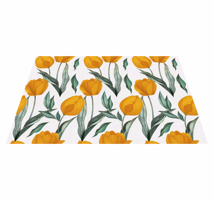 Klare gule tulipaner Blomster og planter vinyltæppe - TenStickers
