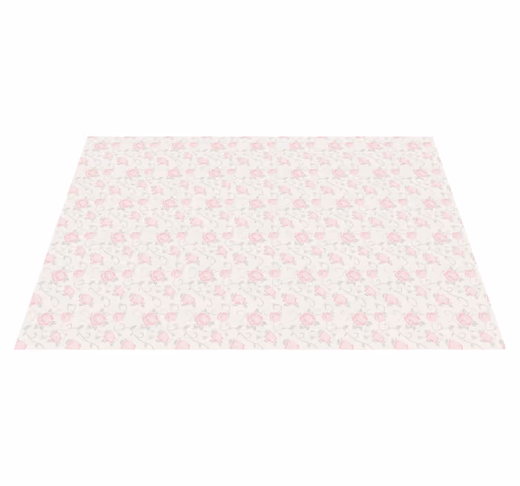 Delikat rosemønster Blomster og planter vinyltæppe - TenStickers