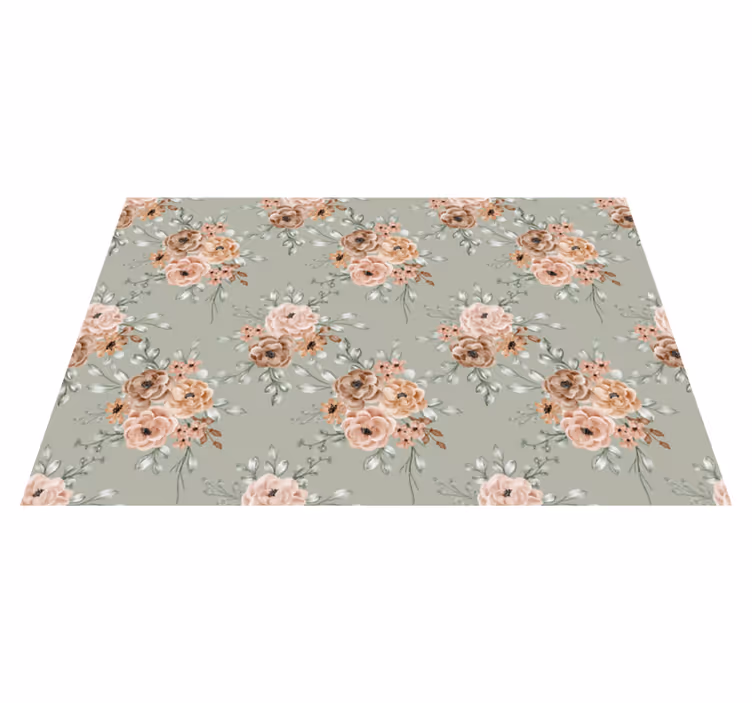 Pastelfarver mønster Blomster og planter vinyltæppe - TenStickers