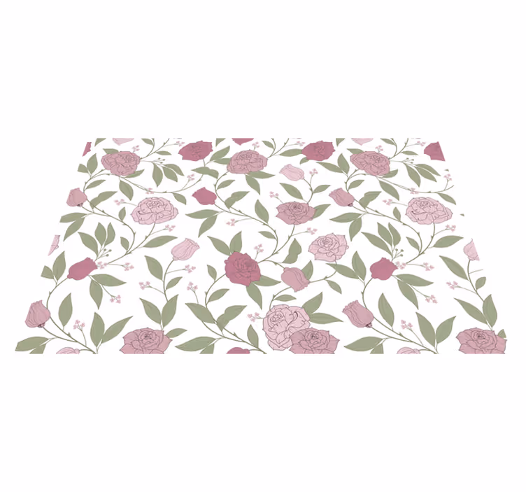 Elegant havemønster Blomster og planter vinyltæppe - TenStickers