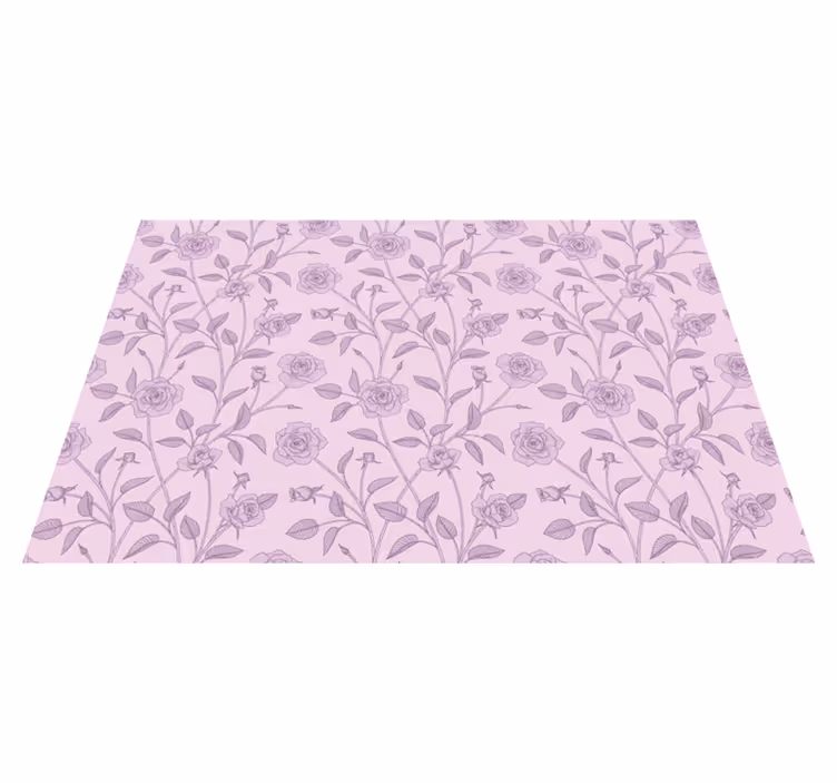 Lavendel blomstermønster Blomster og planter vinyltæppe - TenStickers
