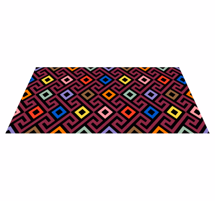 Livlig stil geometriske vinyl tæppe - TenStickers