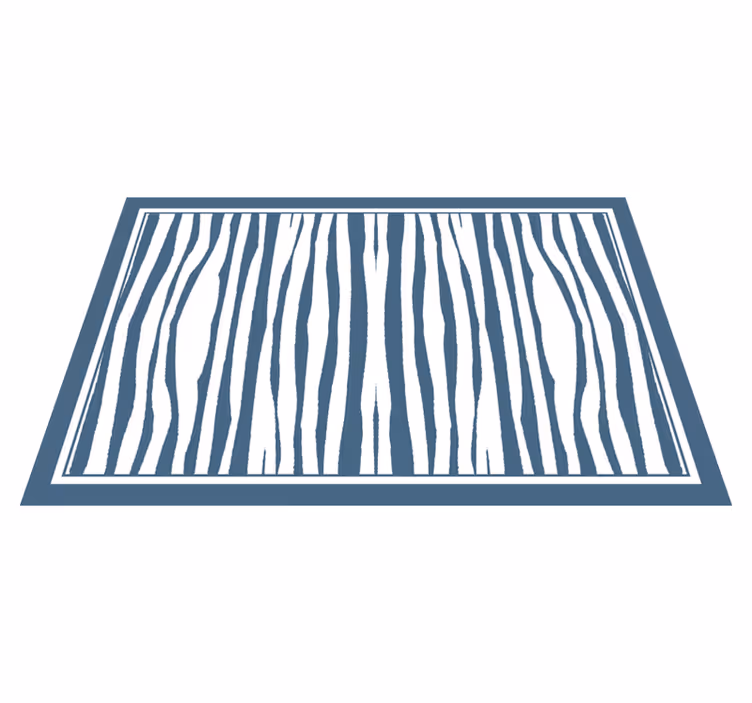 Blå zebrastriber vinyltæppe med dyreprint - TenStickers