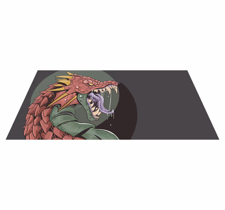 Dragehovedillustration vinyl tæppe til teenagere - TenStickers