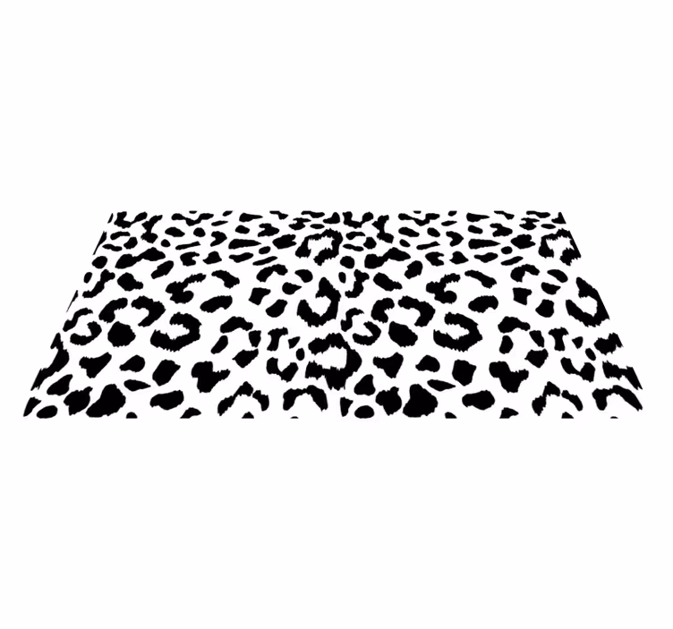 Sort leopard mønster vinyltæppe med dyreprint - TenStickers