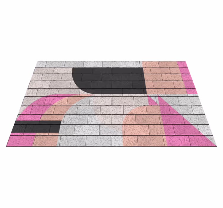 Konceptuelle farvesegmenter geometriske vinyl tæppe - TenStickers