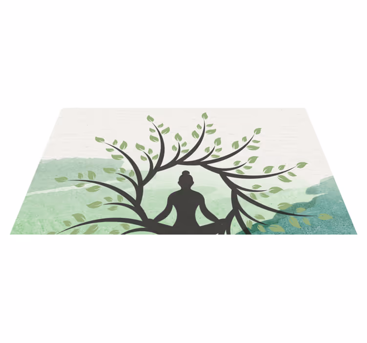 Yoga træ pose mandala vinyl tæppe - TenStickers