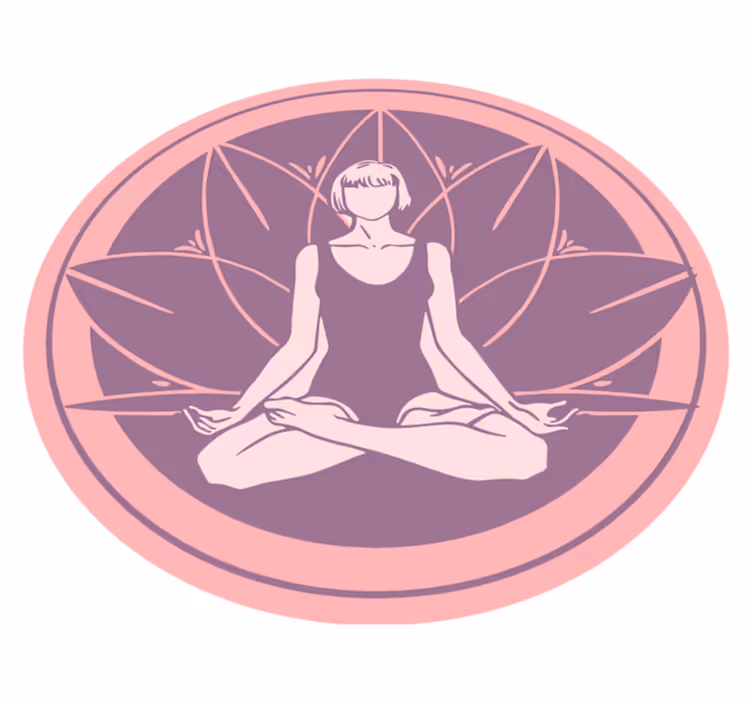 Fredfyldt meditationssymbol mandala vinyl tæppe - TenStickers