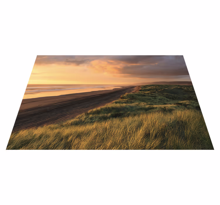 Solnedgangsstrandlandskab natur vinyl tæppe - TenStickers
